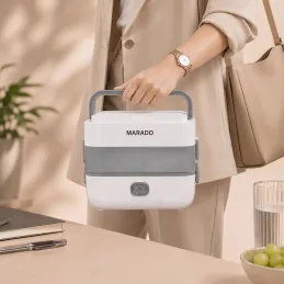 Lunch box elettrico riscaldante MARADO con contenitori / Bianco