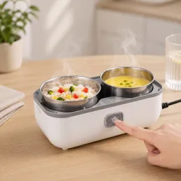 Lunch box elettrico riscaldante MARADO con contenitori / Bianco