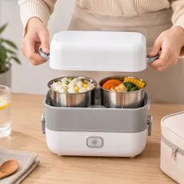 Lunch box elettrico riscaldante MARADO con contenitori / Bianco