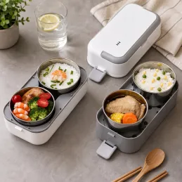 Lunch box elettrico riscaldante MARADO con contenitori / Bianco
