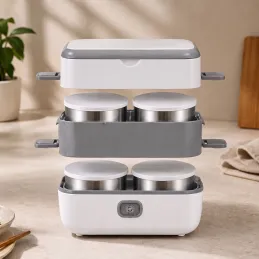Lunch box elettrico riscaldante MARADO con contenitori / Bianco