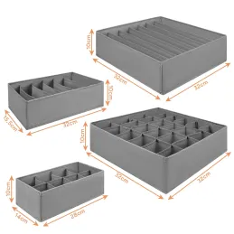 Set di 4 scatole portaoggetti per armadio LORD / Grigio