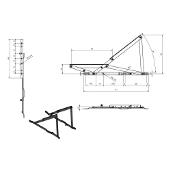Meccanismo a molla di sollevamento per vano contenitore del divano / Antracite