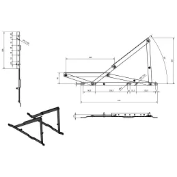 Meccanismo di sollevamento per letto con pistoni a gas ORIA MAXI / Antracite