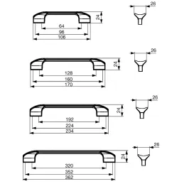 Maniglia WIENER / Ottone anticato