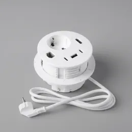 Presa da incasso per scrivania OFFICE SMART 80 SCHUKO 1x230V + USB A-C + HDMI + Rj45 / Bianco