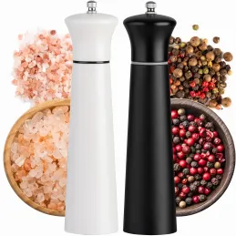 Set 2 pz macinapepe e macinasale in ceramica / Nero-bianco