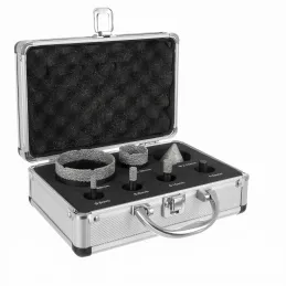 Set professionale di 7 frese diamantate da 6 a 68 mm con valigetta