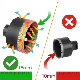 Set professionale di 7 frese diamantate da 6 a 68 mm con valigetta