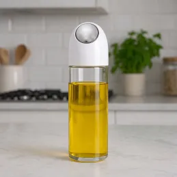 Bottiglia in vetro per olio d'oliva o aceto con apertura automatica 510 ml / Bianco