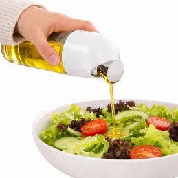 Bottiglia in vetro per olio d'oliva o aceto con apertura automatica 510 ml / Bianco