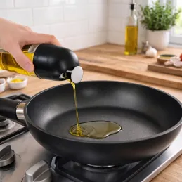 Bottiglia in vetro per olio d'oliva o aceto con apertura automatica 510 ml / Nera