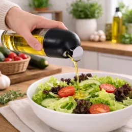 Bottiglia in vetro per olio d'oliva o aceto con apertura automatica 510 ml / Nera