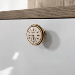 Pomello VIAMO CLOCK / Ottone antico