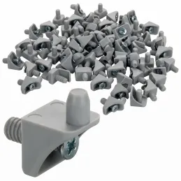 Supporto per mensola in plastica con vite - 100 pz / Grigio