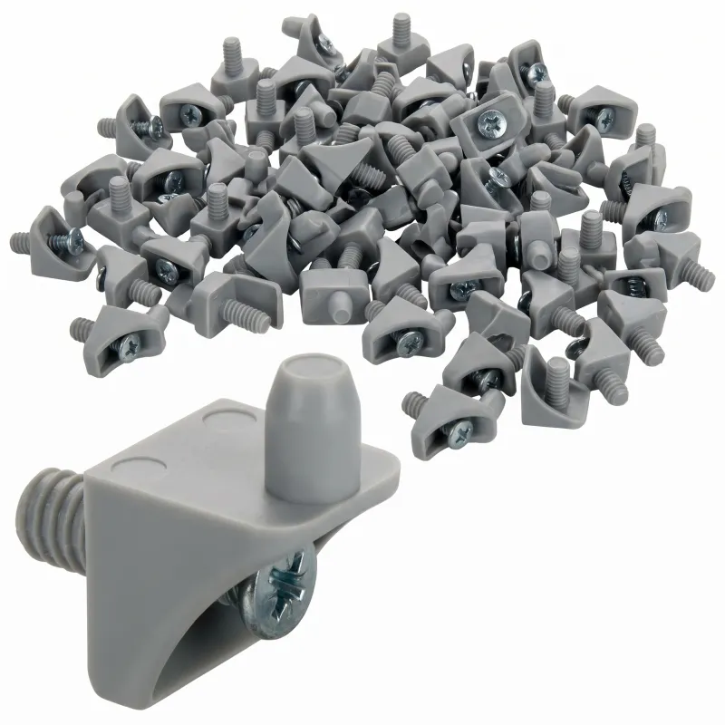 Supporto per mensola in plastica con vite - 100 pz / Grigio