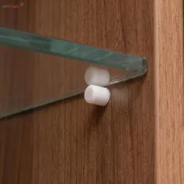 Supporto per mensola in vetro con guarnizione - 100 pz / Bianco