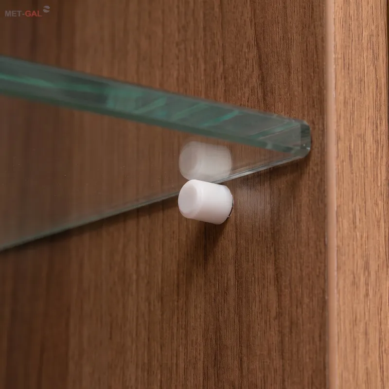 Supporto per mensola in vetro con guarnizione - 100 pz / Bianco