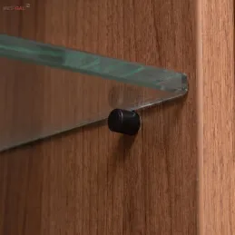 Supporto per ripiani in vetro con guarnizione - 100 pz / Nero