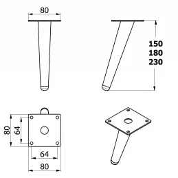 Piedino per mobili SIGMA / Cromo lucido