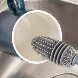 Spazzola in silicone per lavare bicchieri / Grigia