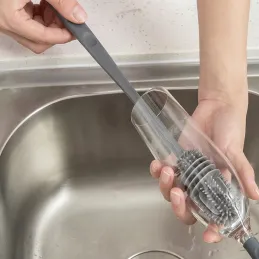 Spazzola in silicone per lavare bicchieri / Grigia