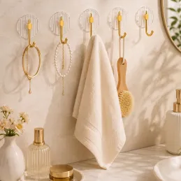 Gancio adesivo GLAMOUR ROUND / Oro spazzolato