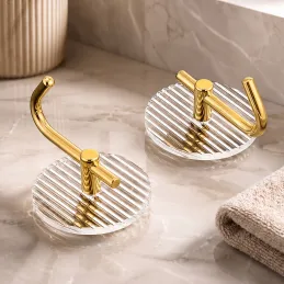 Gancio adesivo GLAMOUR ROUND / Oro spazzolato
