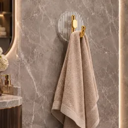 Gancio adesivo GLAMOUR ROUND / Oro spazzolato