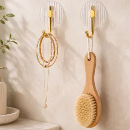 Gancio adesivo GLAMOUR ROUND / Oro spazzolato