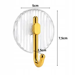 Gancio adesivo GLAMOUR ROUND / Oro spazzolato
