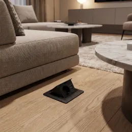 Presa a scomparsa da pavimento FLOOR LUX SCHUKO 1x230V + USB A-C / Nero