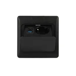 Presa a scomparsa da pavimento FLOOR LUX SCHUKO 1x230V + USB A-C / Nero