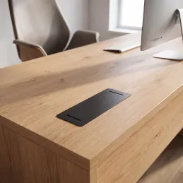 Presa a scomparsa AMBIENTE SCHUKO 3x230V + USB A-C / Nero opaco