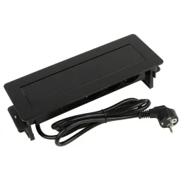 Presa a scomparsa AMBIENTE SCHUKO 3x230V + USB A-C / Nero opaco