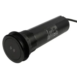 Presa estraibile AVION SCHUKO 2x230V + USB A-C e ricarica a induzione / Nero opaco
