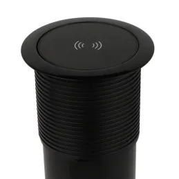 Presa estraibile AVION SCHUKO 2x230V + USB A-C e ricarica a induzione / Nero opaco
