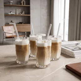 Bicchiere da caffè in vetro borosilicato WAVE 275 ml / Trasparente