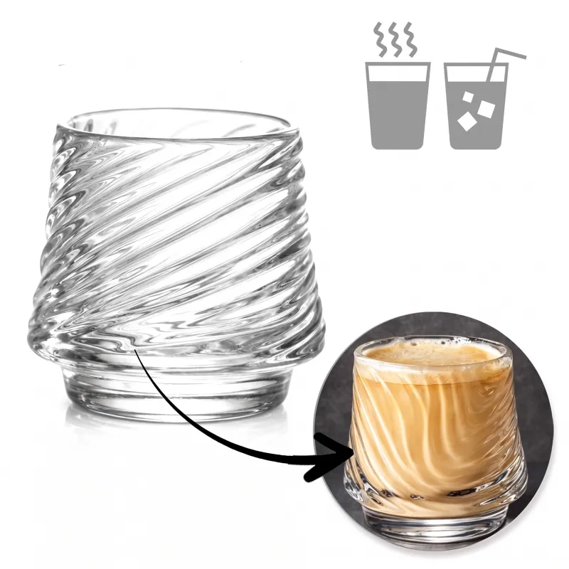 Bicchiere in vetro borosilicato per caffè GROOVE 150 ml / Trasparente