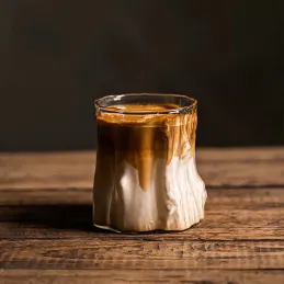 Bicchiere da caffè in vetro borosilicato WOOD 300 ml / Trasparente
