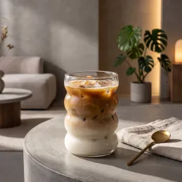 Bicchiere da caffè in vetro borosilicato BUBLLE 350 ml / Trasparente