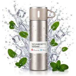 Thermos in acciaio inox con bicchiere THERMIO 500ml / Beige