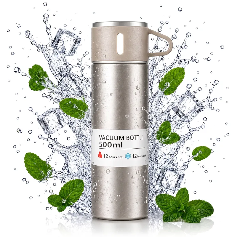 Thermos in acciaio inox con bicchiere THERMIO 500ml / Beige