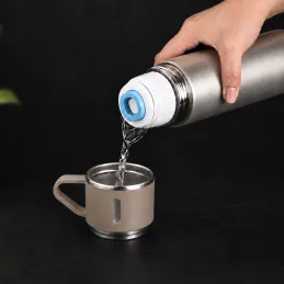 Thermos in acciaio inox con bicchiere THERMIO 500ml / Beige