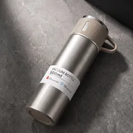 Thermos in acciaio inox con bicchiere THERMIO 500ml / Beige