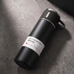 Thermos in acciaio inox con bicchiere THERMIO 500ml / Nero