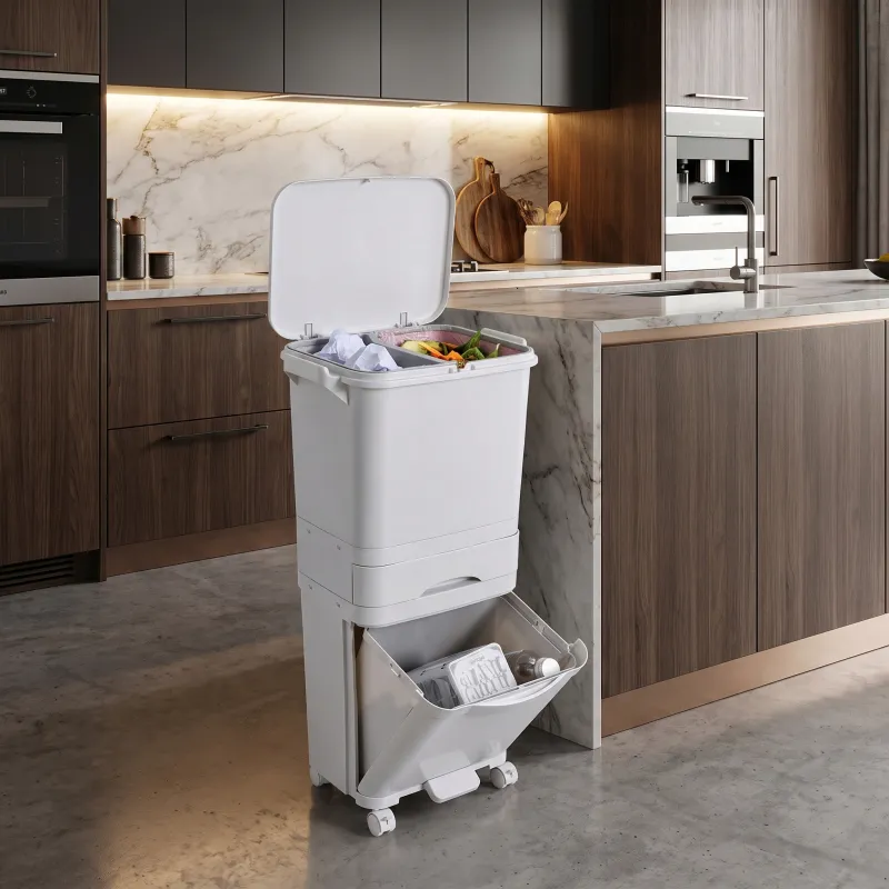 Pattumiera SAVA su ruote 42L / Bianco