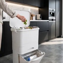 Pattumiera SAVA su ruote 42L / Bianco