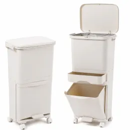Pattumiera SAVA su ruote 42L / Bianco