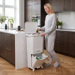 Pattumiera SAVA su ruote 42L / Bianco